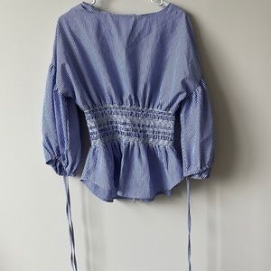 Blue/white striped blouse